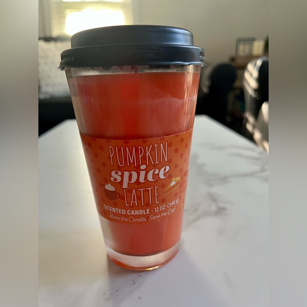 Pumpkin Spice Latte Scented Candle 12oz Fall Coffee Mug Cup​​